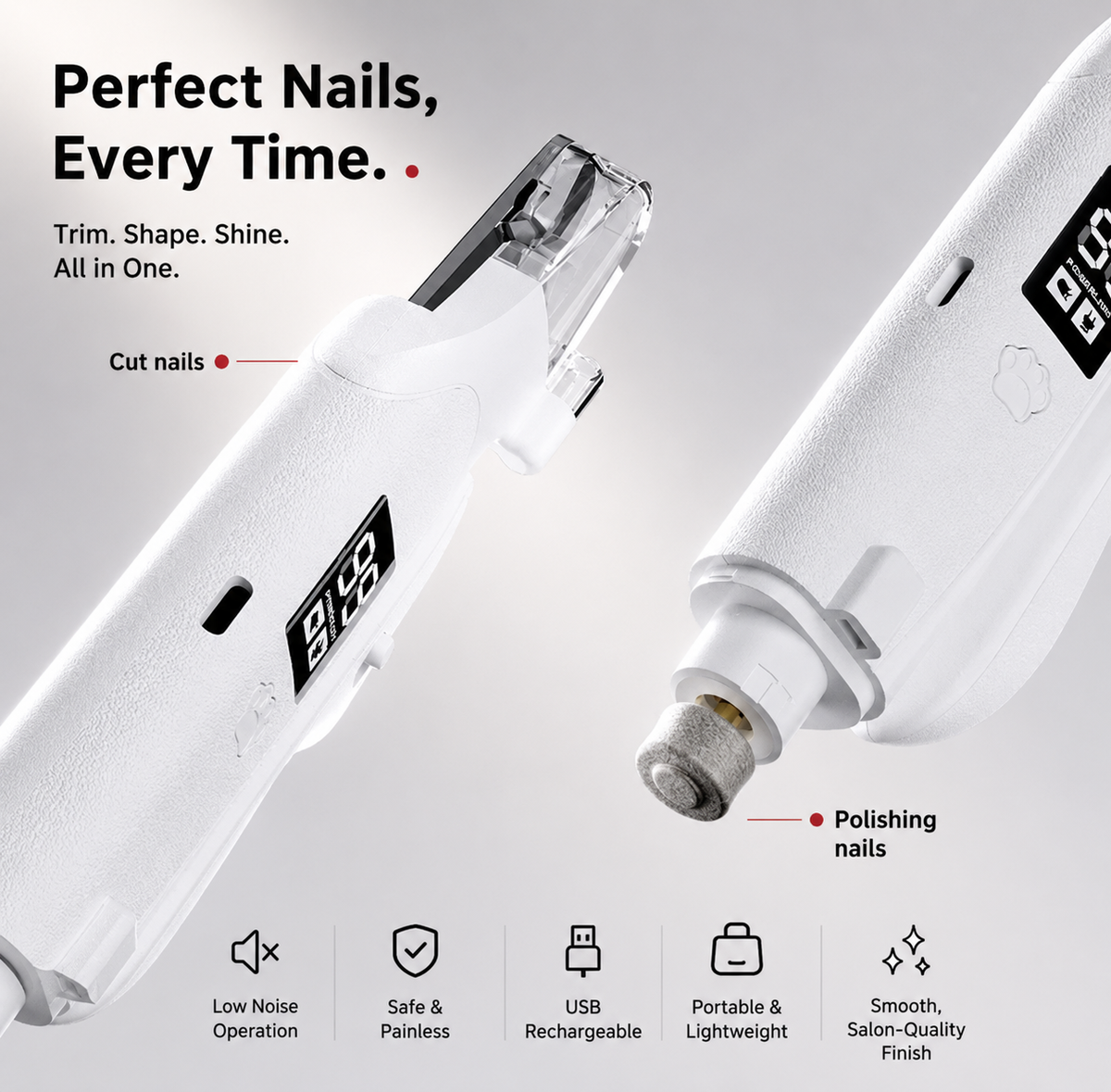 Electric Pet Nail Clipper and Grinder - LumiFur