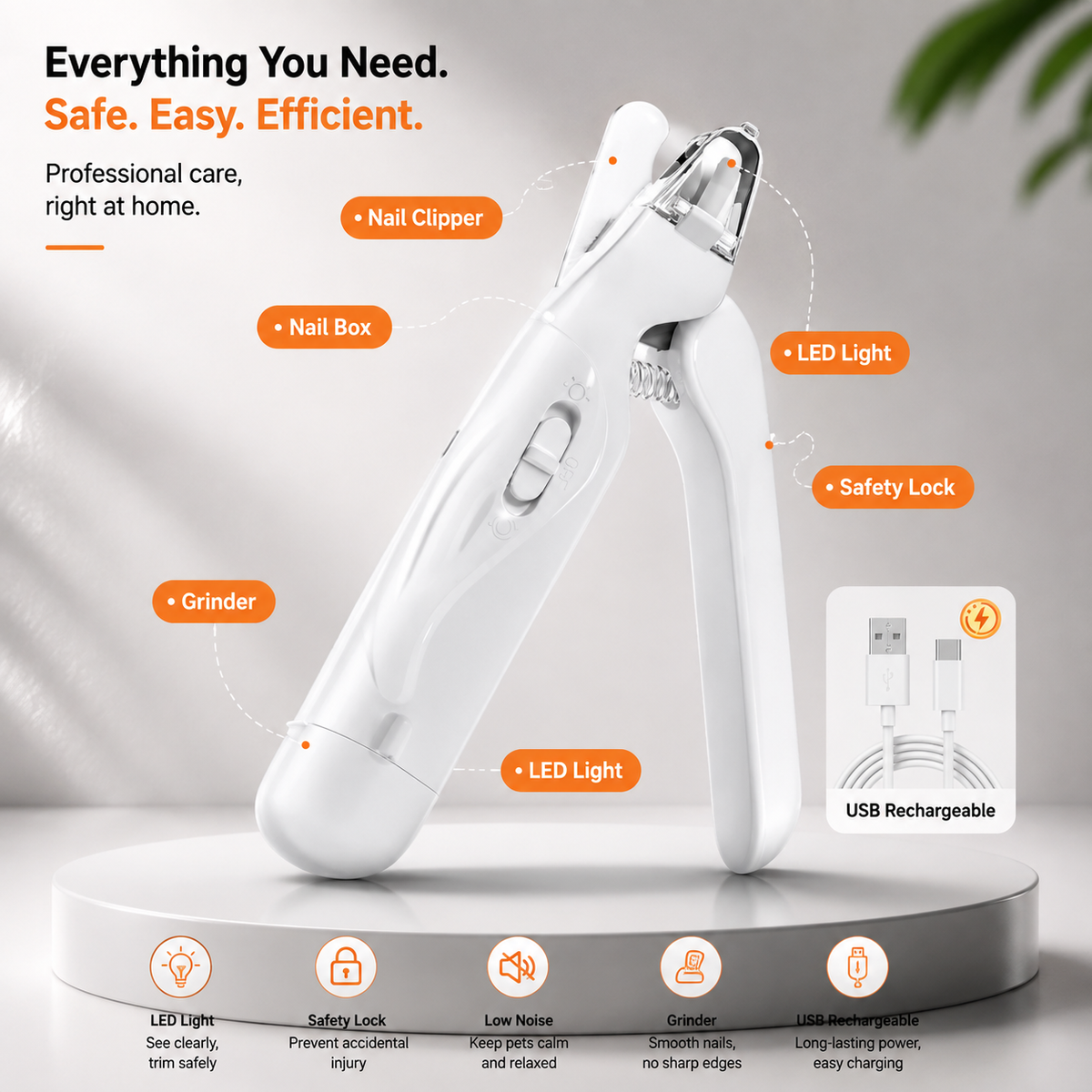 Electric Pet Nail Clipper and Grinder - LumiFur